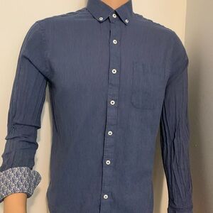 Men's Classic Blue Button-Down Shirt